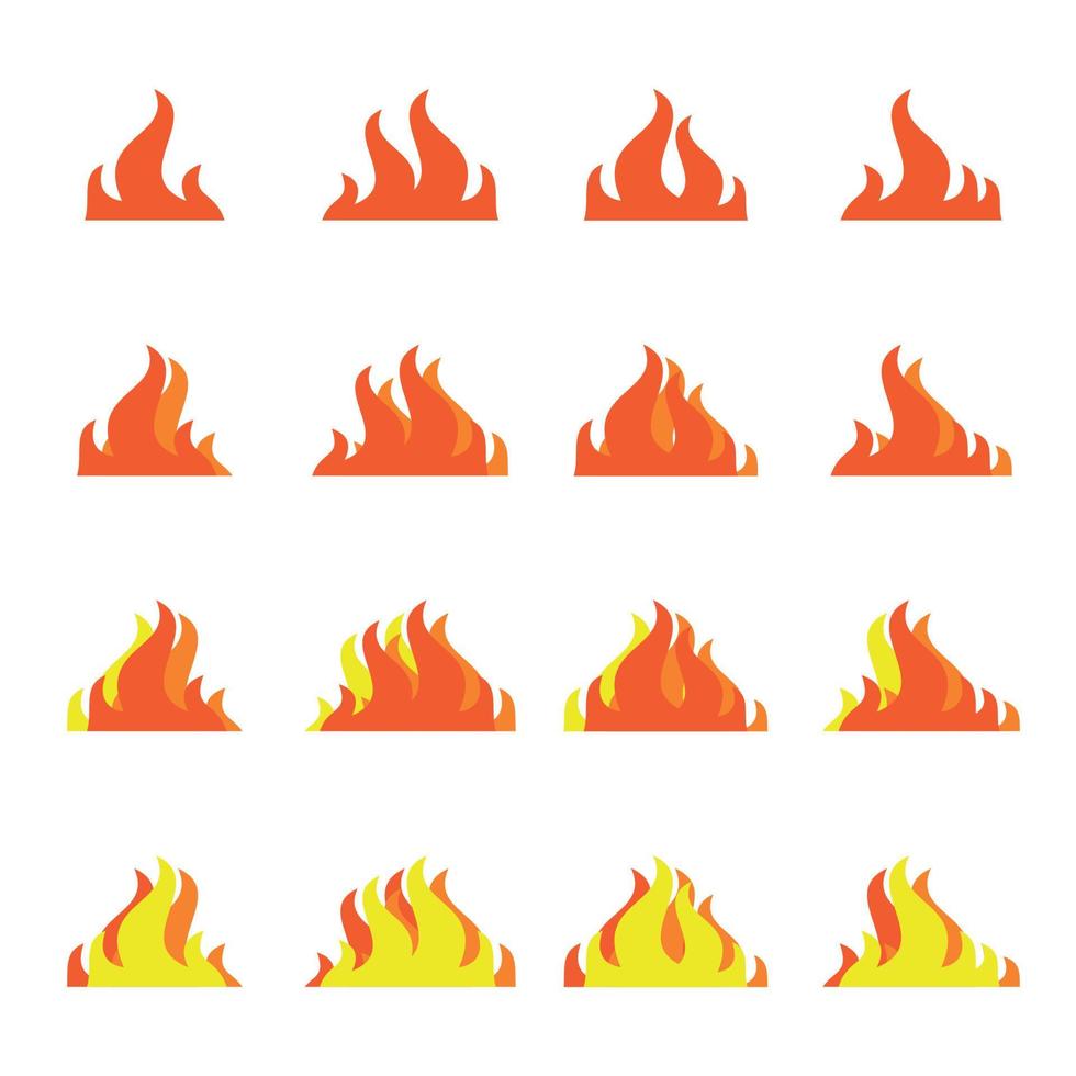 Flames set vector illustration design template