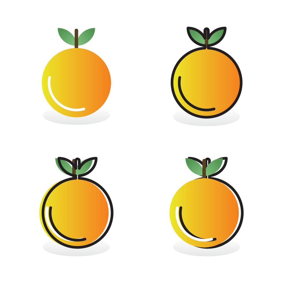 icono de fruta naranja naranja segmentada sobre fondo blanco. vector