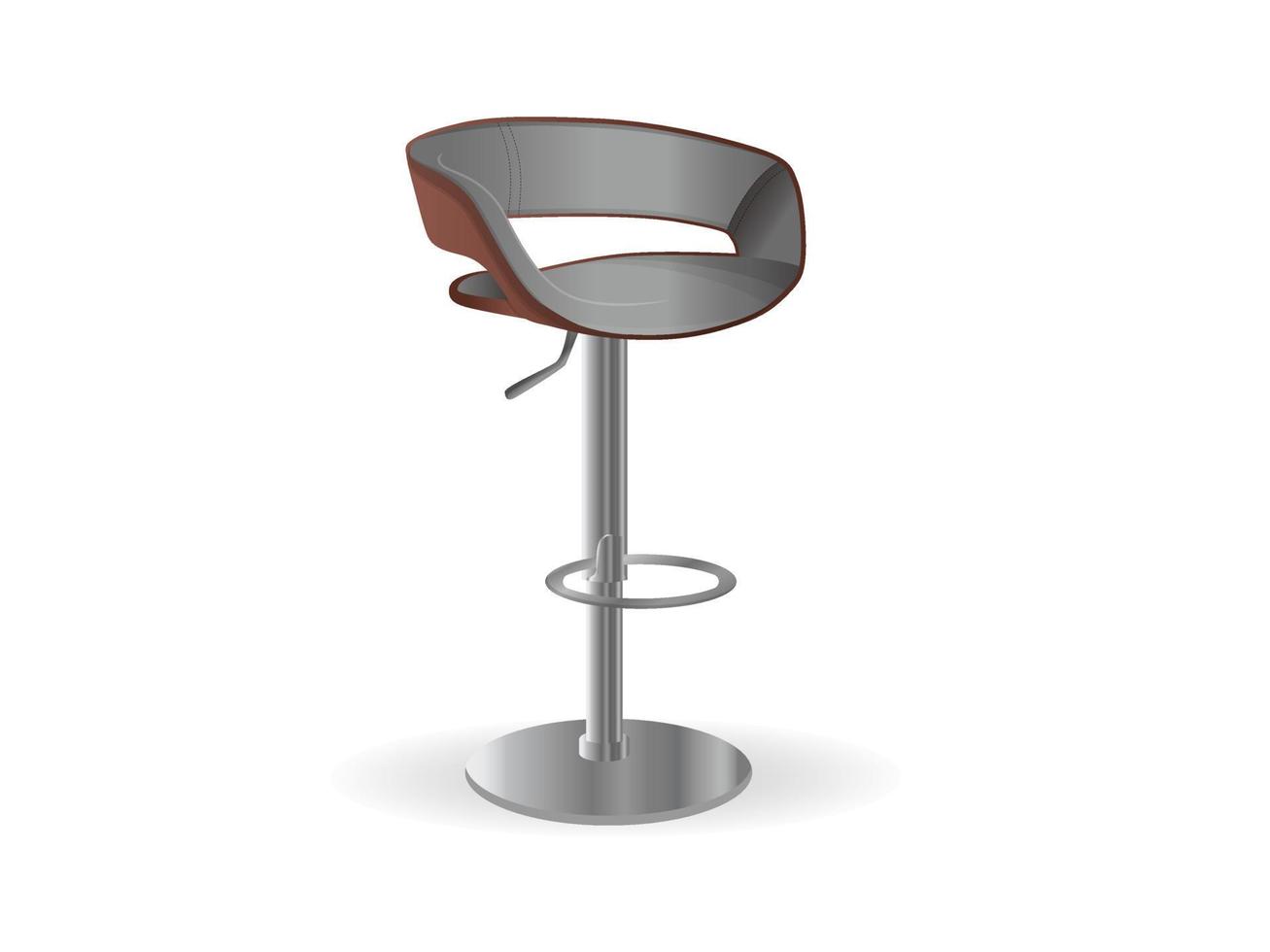 Realistic bar stool - 3D bar chair. Bar interior design concept vector