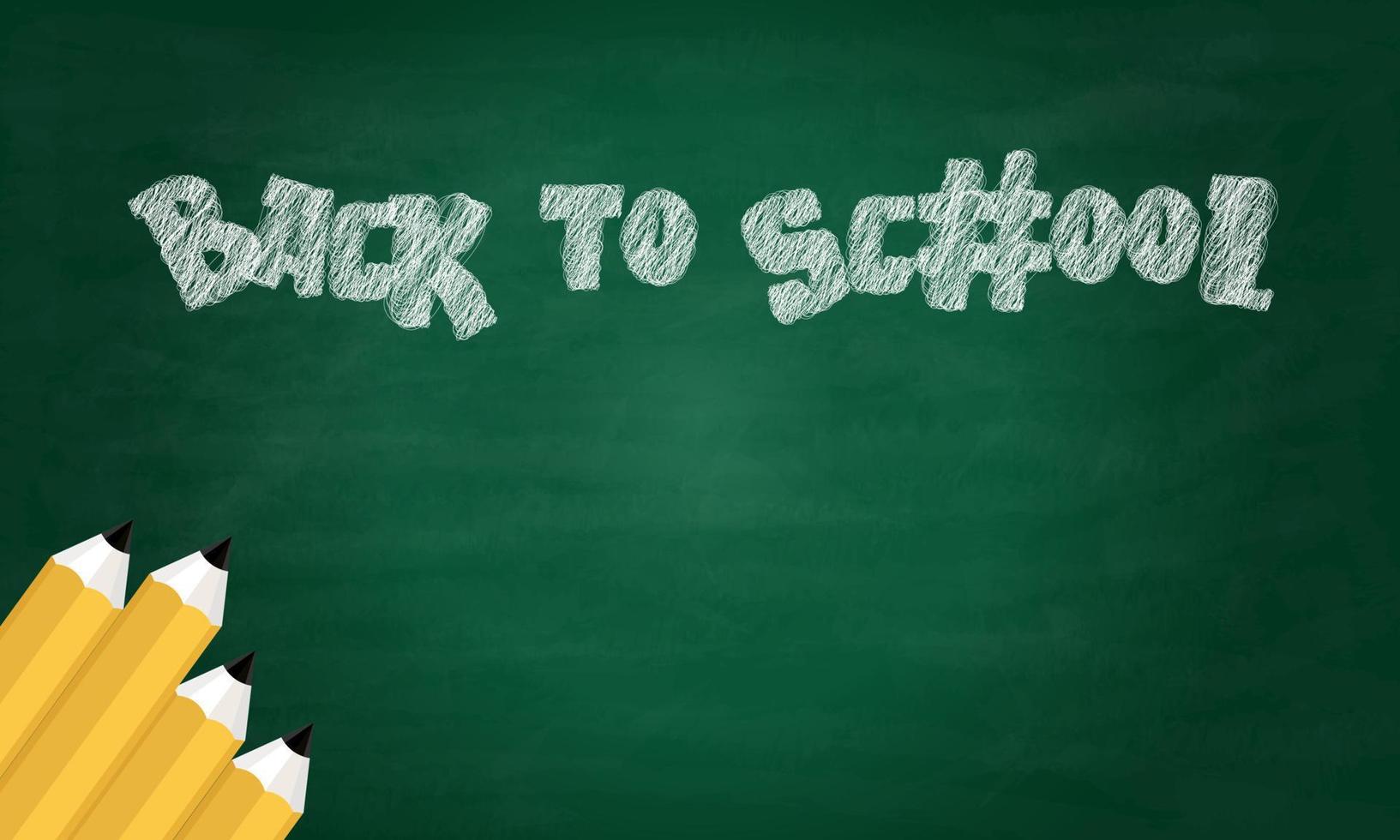 Back to school background. Green chalkboard with space for text vector
