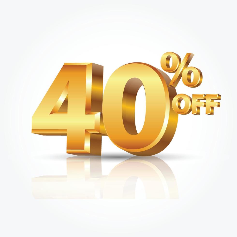 40 percent off discount promotion sale isolated on white background vector