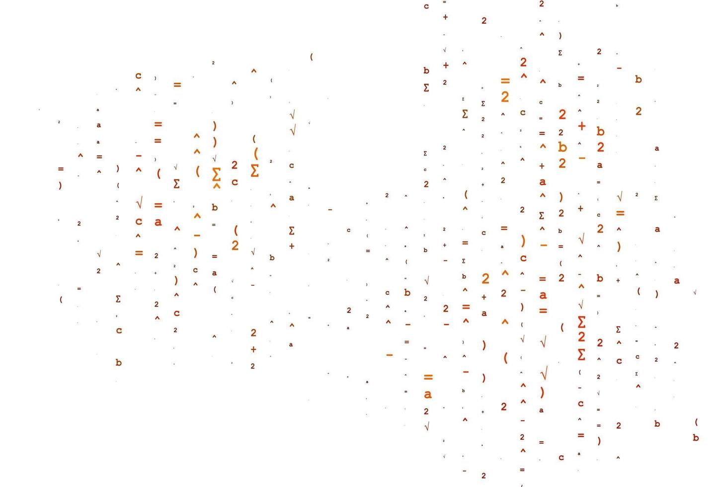 plantilla de vector naranja claro con símbolos matemáticos.