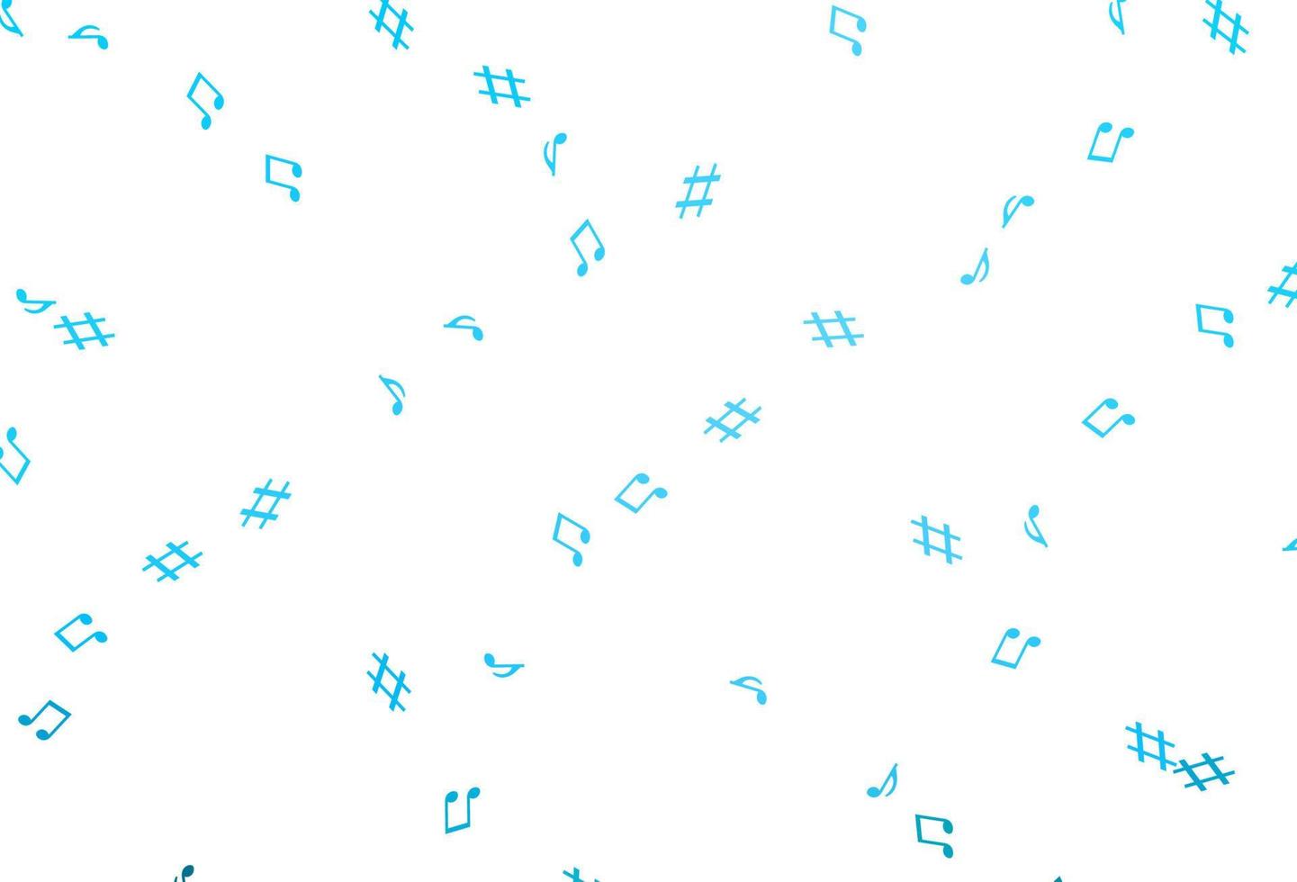 Light BLUE vector template with musical symbols.