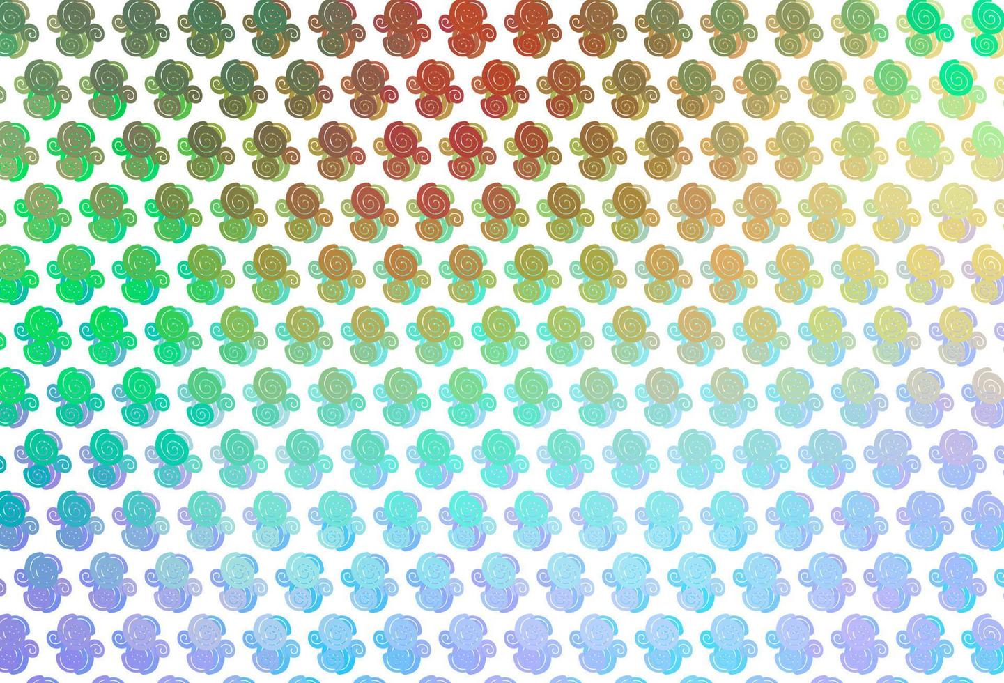 Light Multicolor, Rainbow vector pattern with curved circles.