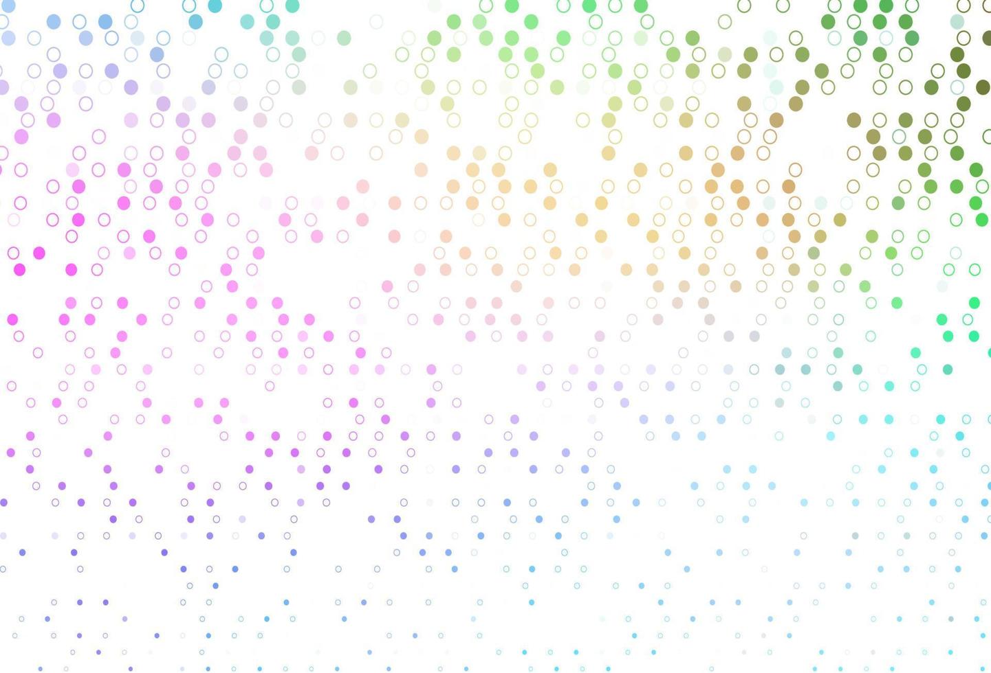 Fondo de vector de arco iris multicolor claro con puntos.