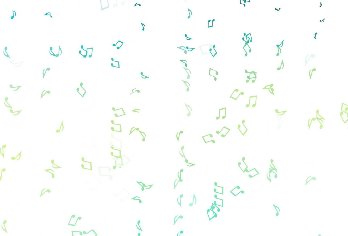 Light Green, Yellow vector background with music symbols.