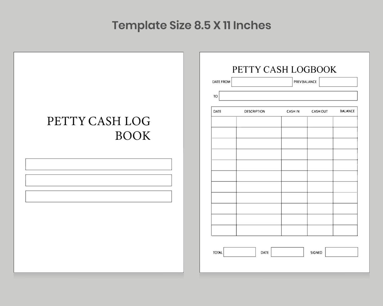 petty cash logbook vector