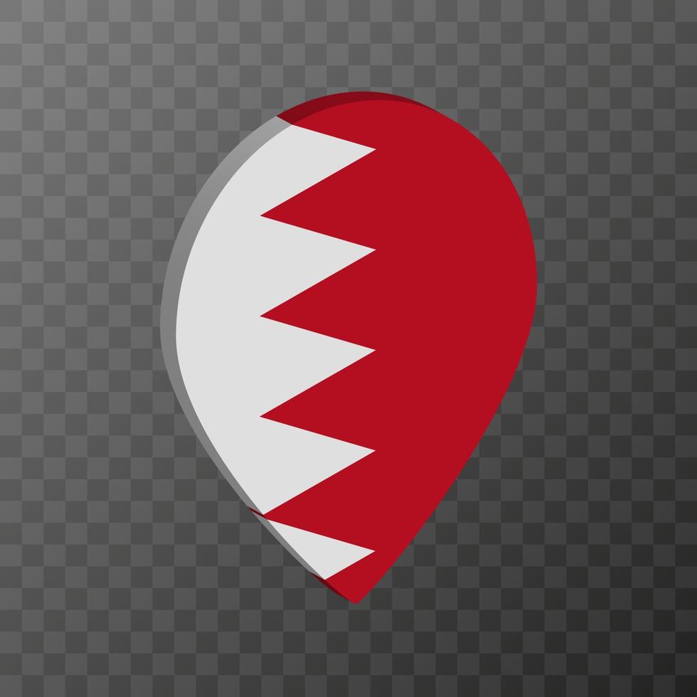 Map pointer with Bahrain flag. Vector illustration.