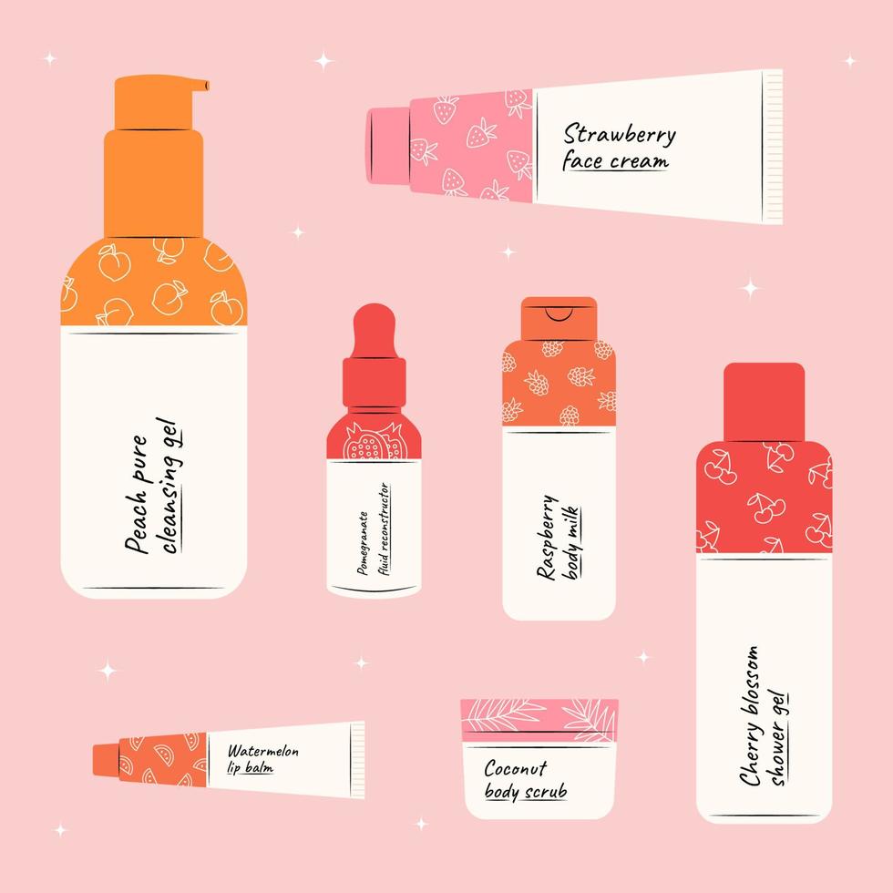 conjunto de tubos cosméticos vector