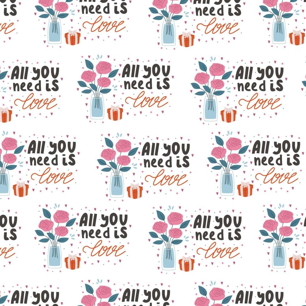 Valentines day seamless pattern vector