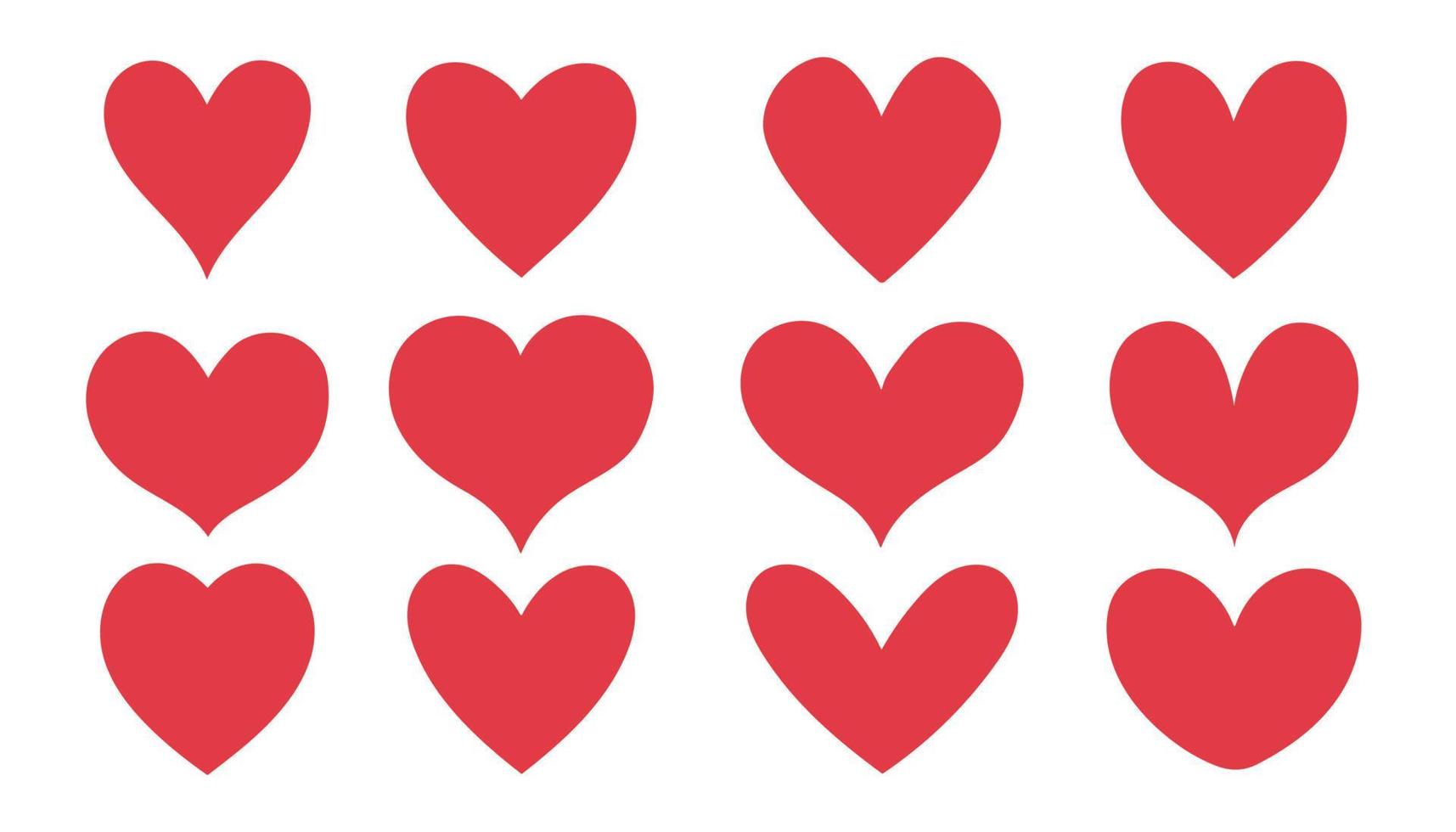 Hearts set. Hand drawn hearts. Design elements for Valentines day. Vector illustration