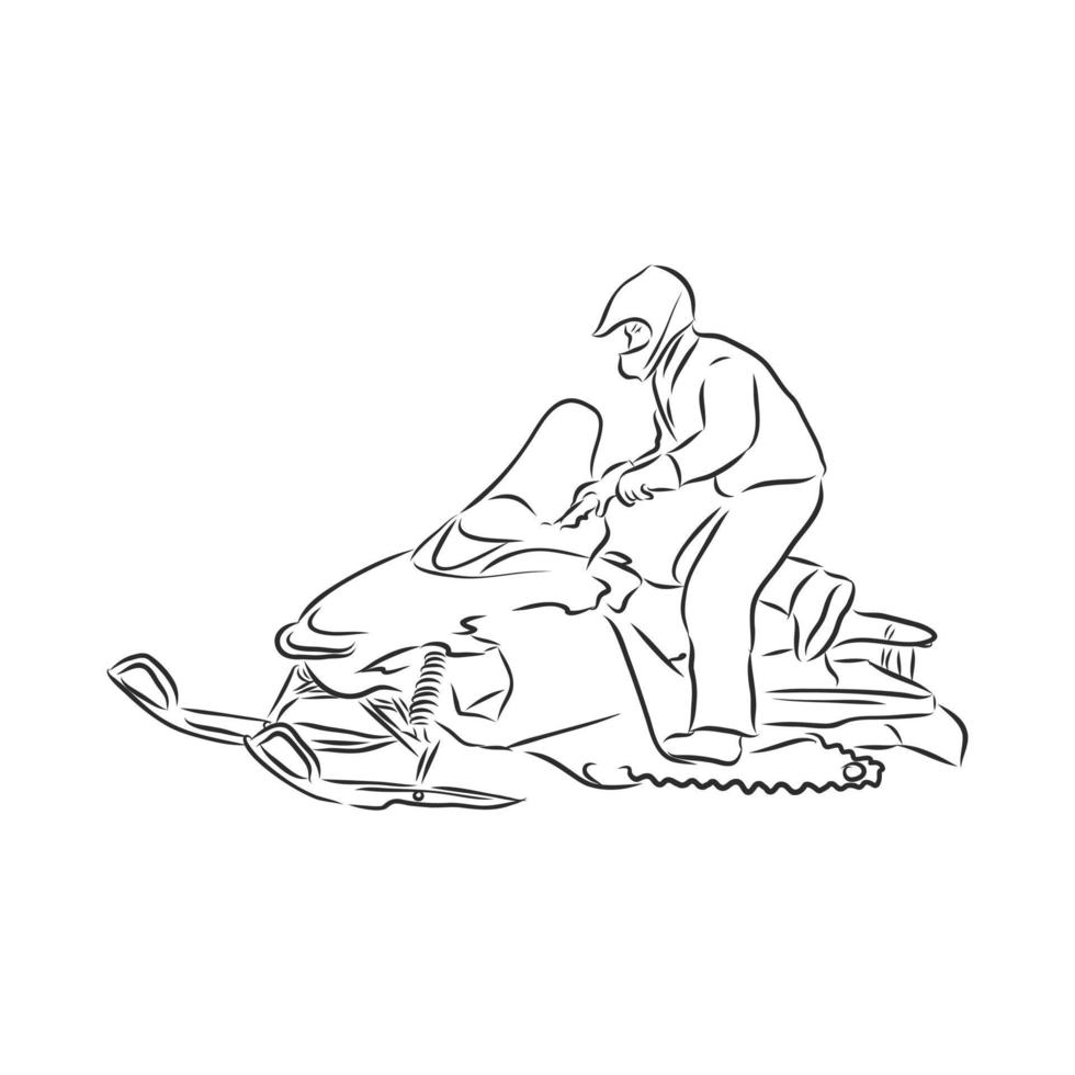 snowmobile vector sketch