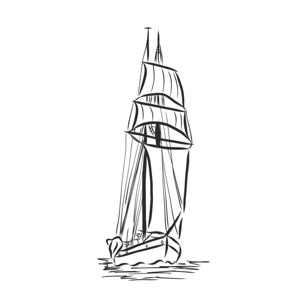sailing ship vector sketch