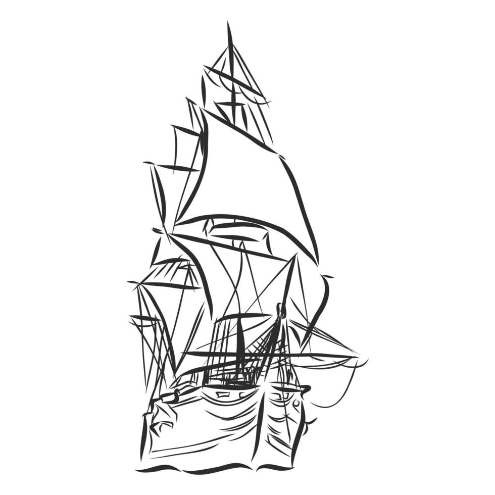 sailing ship vector sketch