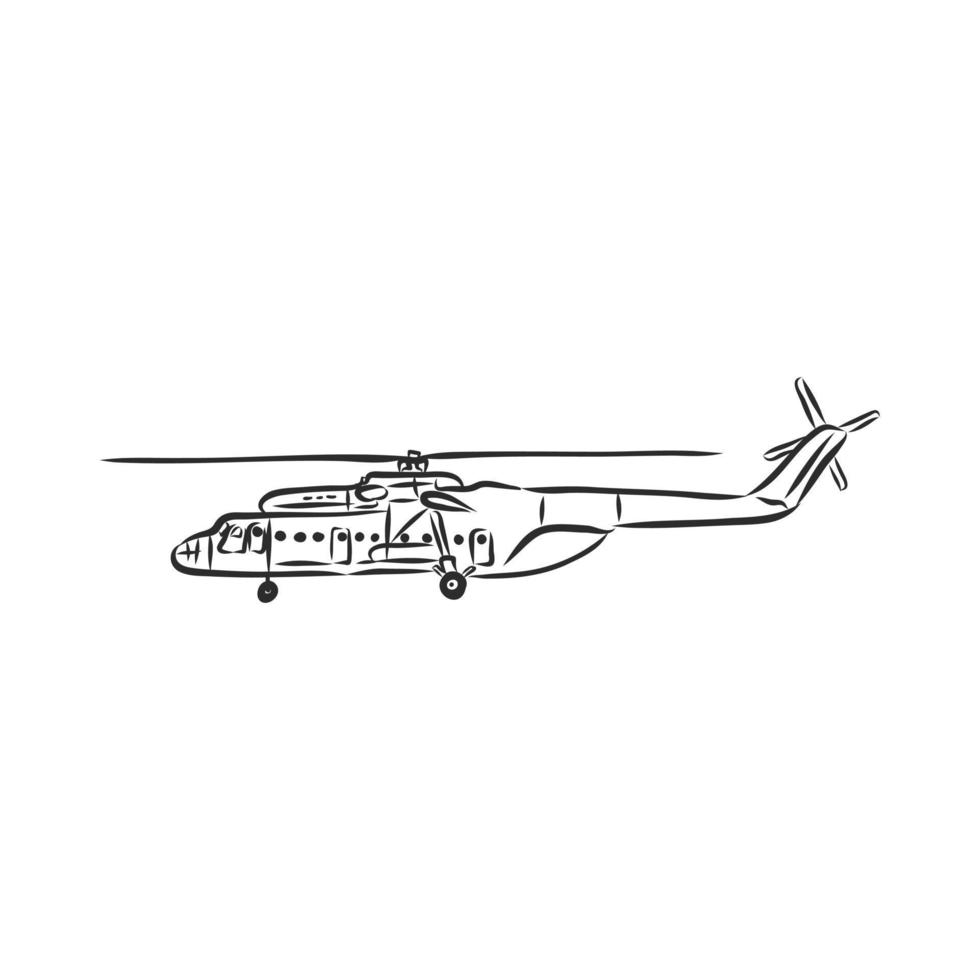 helicopter vector sketch