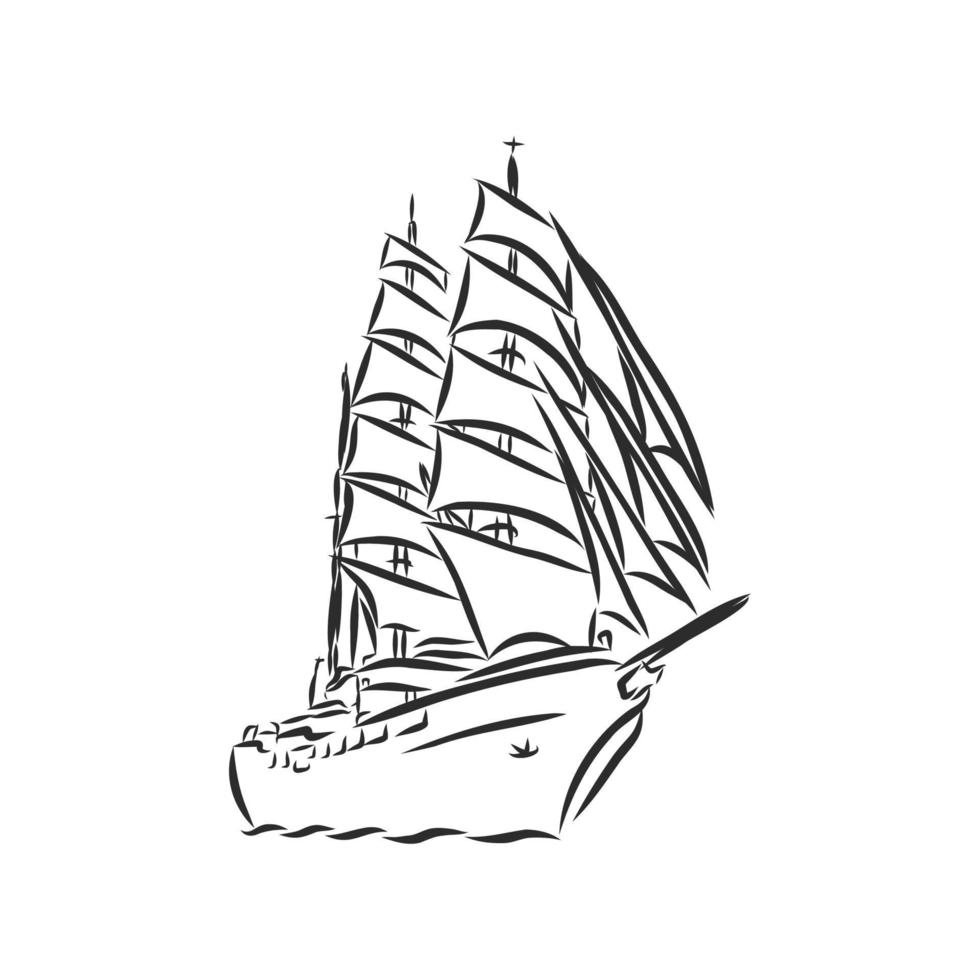 sailing ship vector sketch