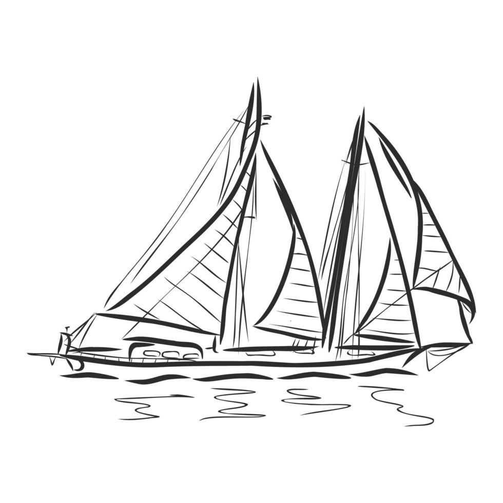sailing ship vector sketch
