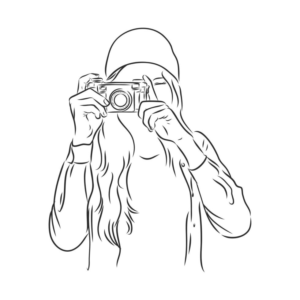 photographer vector sketch