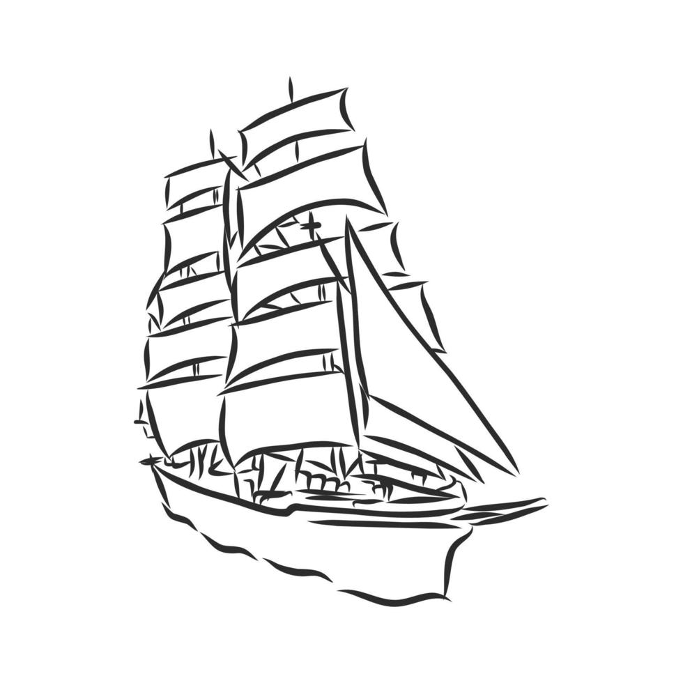 sailing ship vector sketch