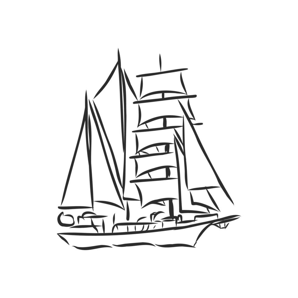 sailing ship vector sketch