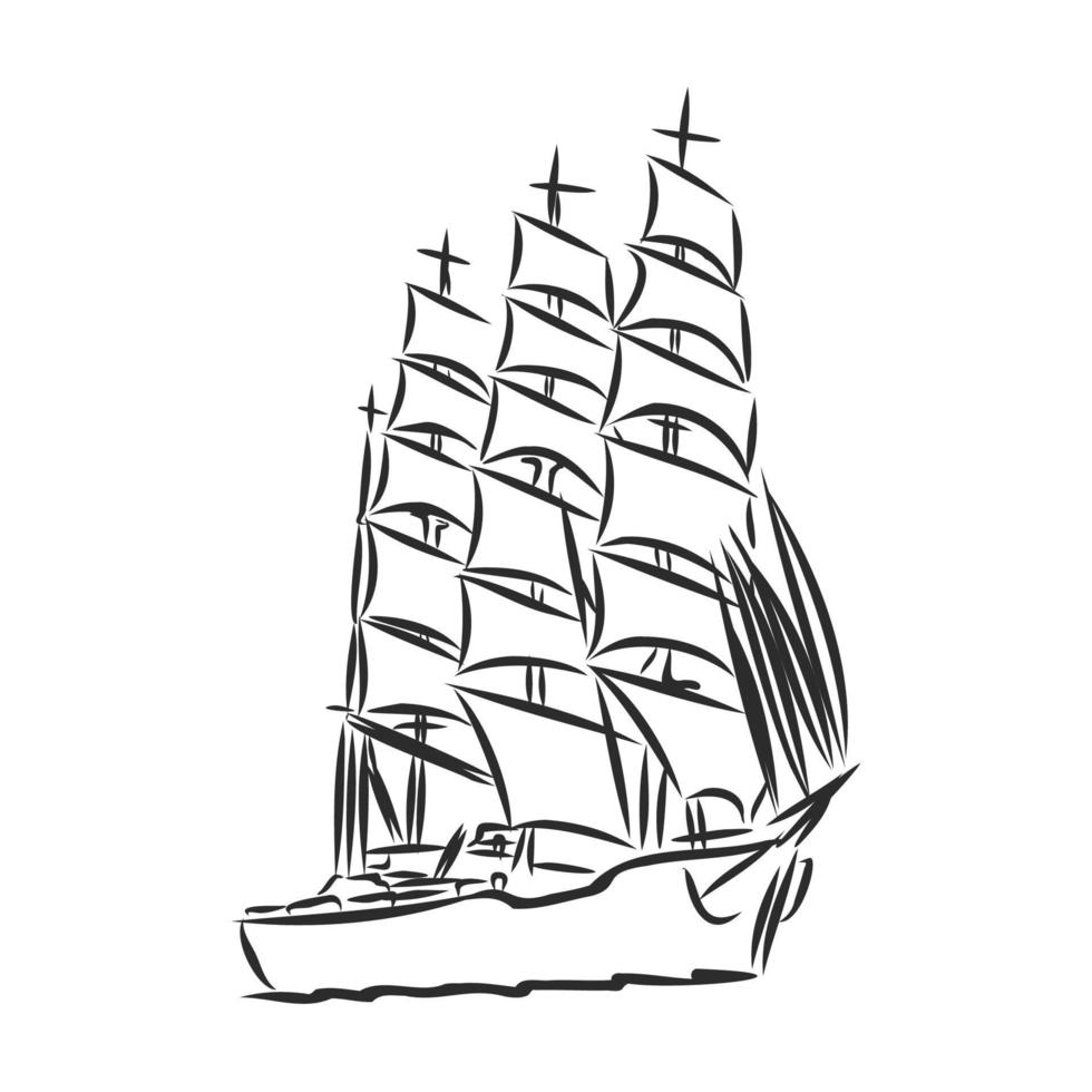 sailing ship vector sketch