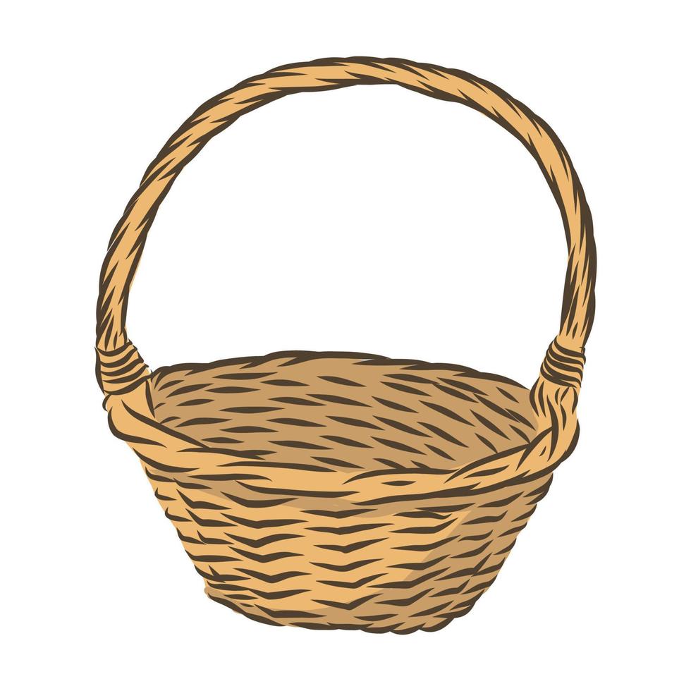 basket wicker vector sketch