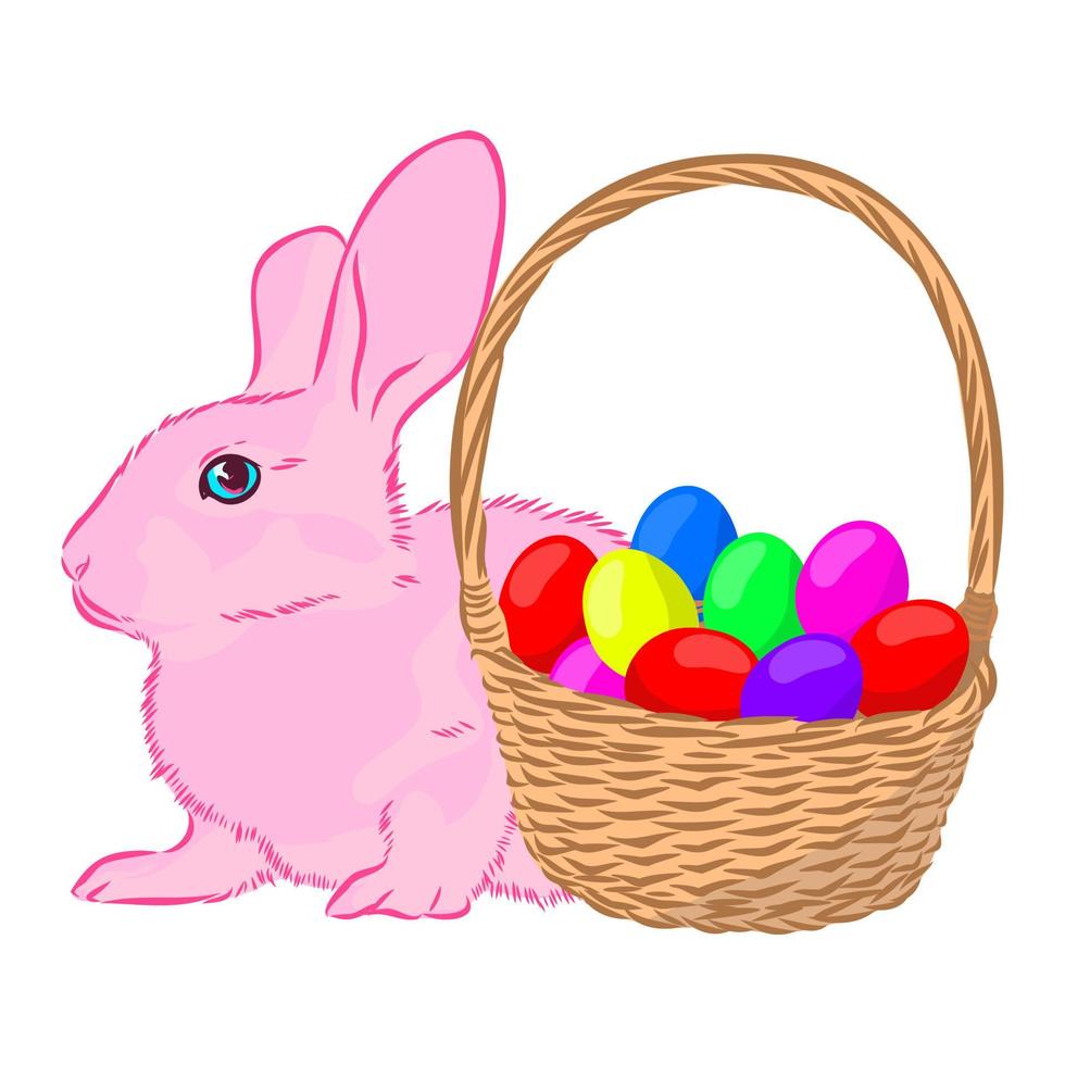 easter basket vector sketch