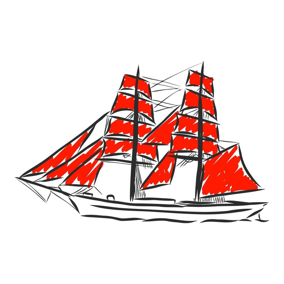 sailing ship vector sketch