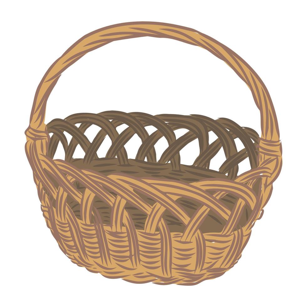 basket wicker vector sketch