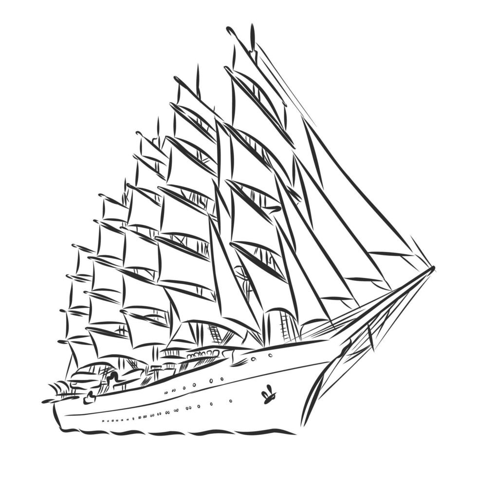 sailing ship vector sketch