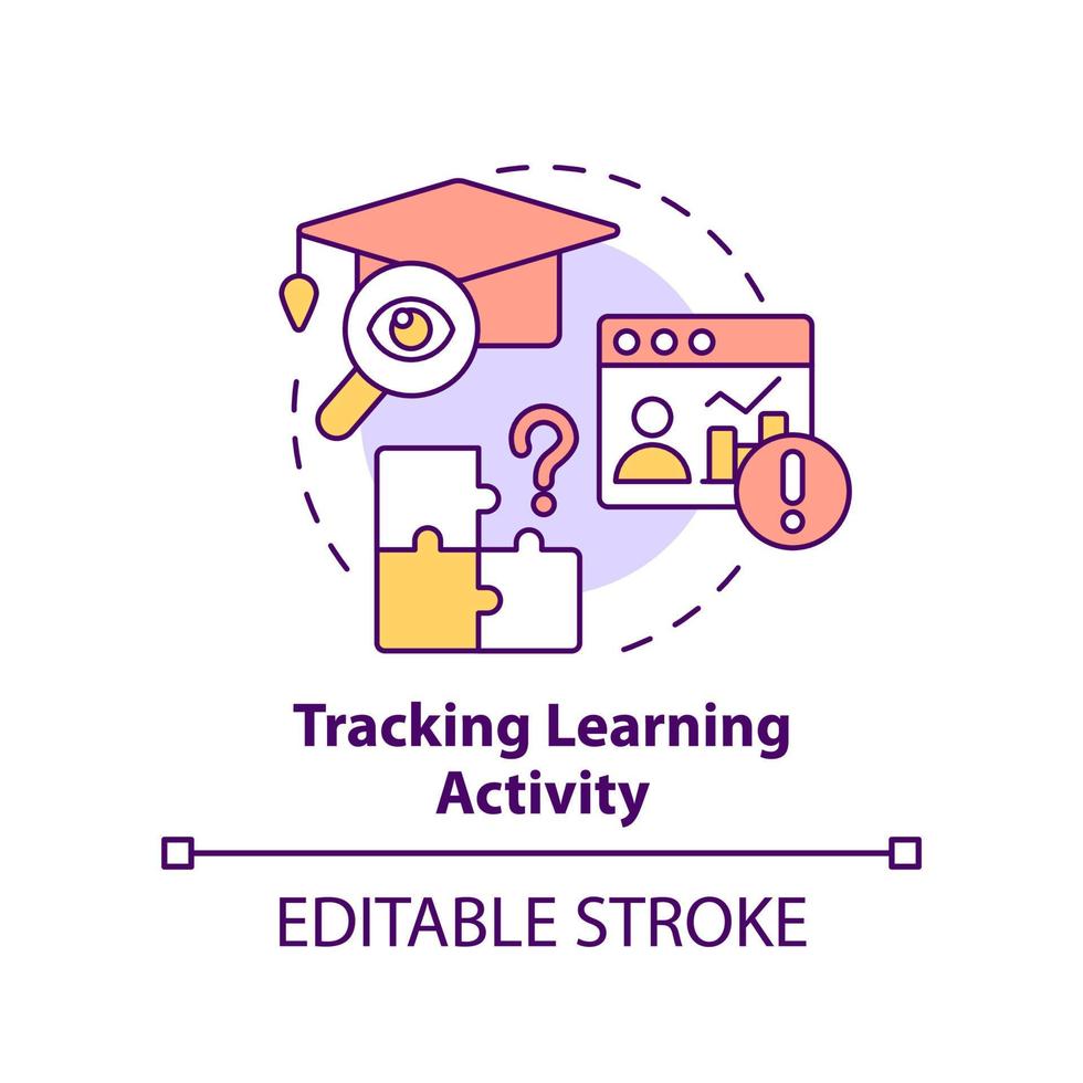 Tracking learning activity concept icon. Corporate training issue abstract idea thin line illustration. Evaluate success. Isolated outline drawing. Editable stroke vector