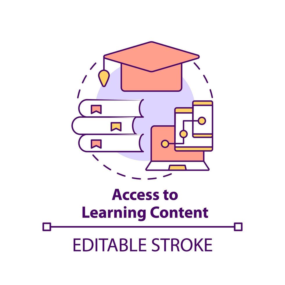 Access to learning content concept icon. Issue in training abstract idea thin line illustration. Accessibility, limit. Isolated outline drawing. Editable stroke vector