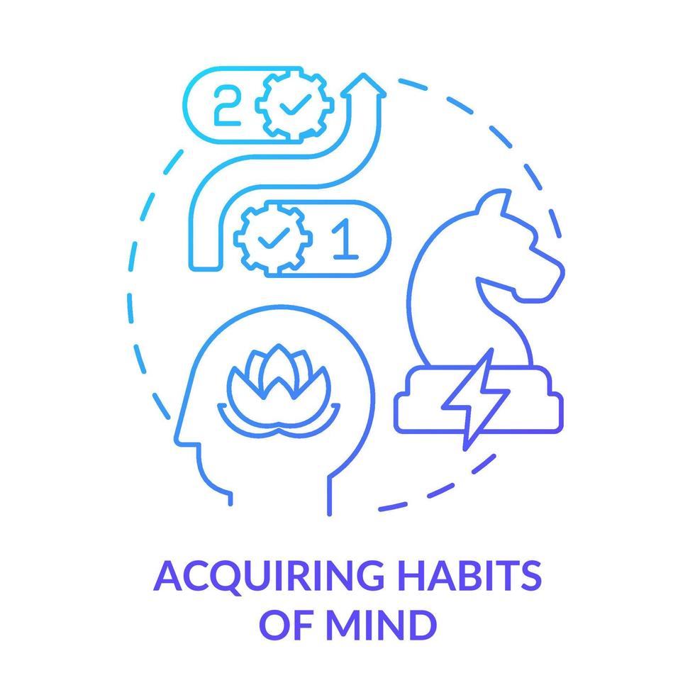 Acquiring habits of mind blue gradient concept icon. Problem solving. Principle about learning abstract idea thin line illustration. Isolated outline drawing vector