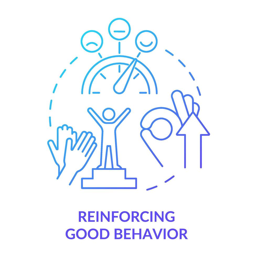Reinforcing good behavior blue gradient concept icon. Praise and thank. Learning environment abstract idea thin line illustration. Isolated outline drawing vector