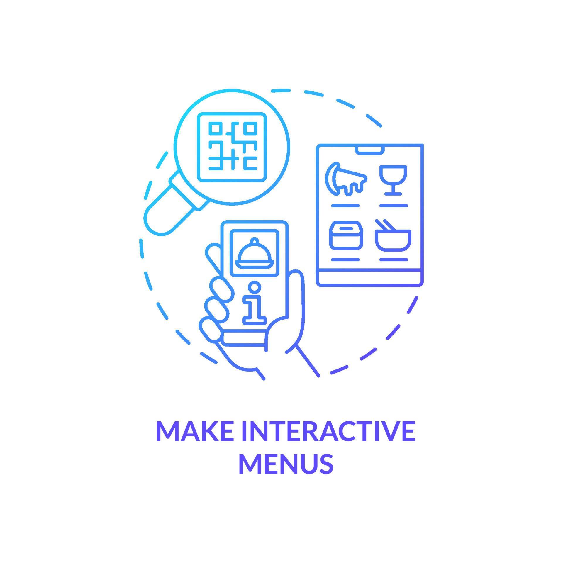 Make interactive menus blue gradient concept icon. Way of making