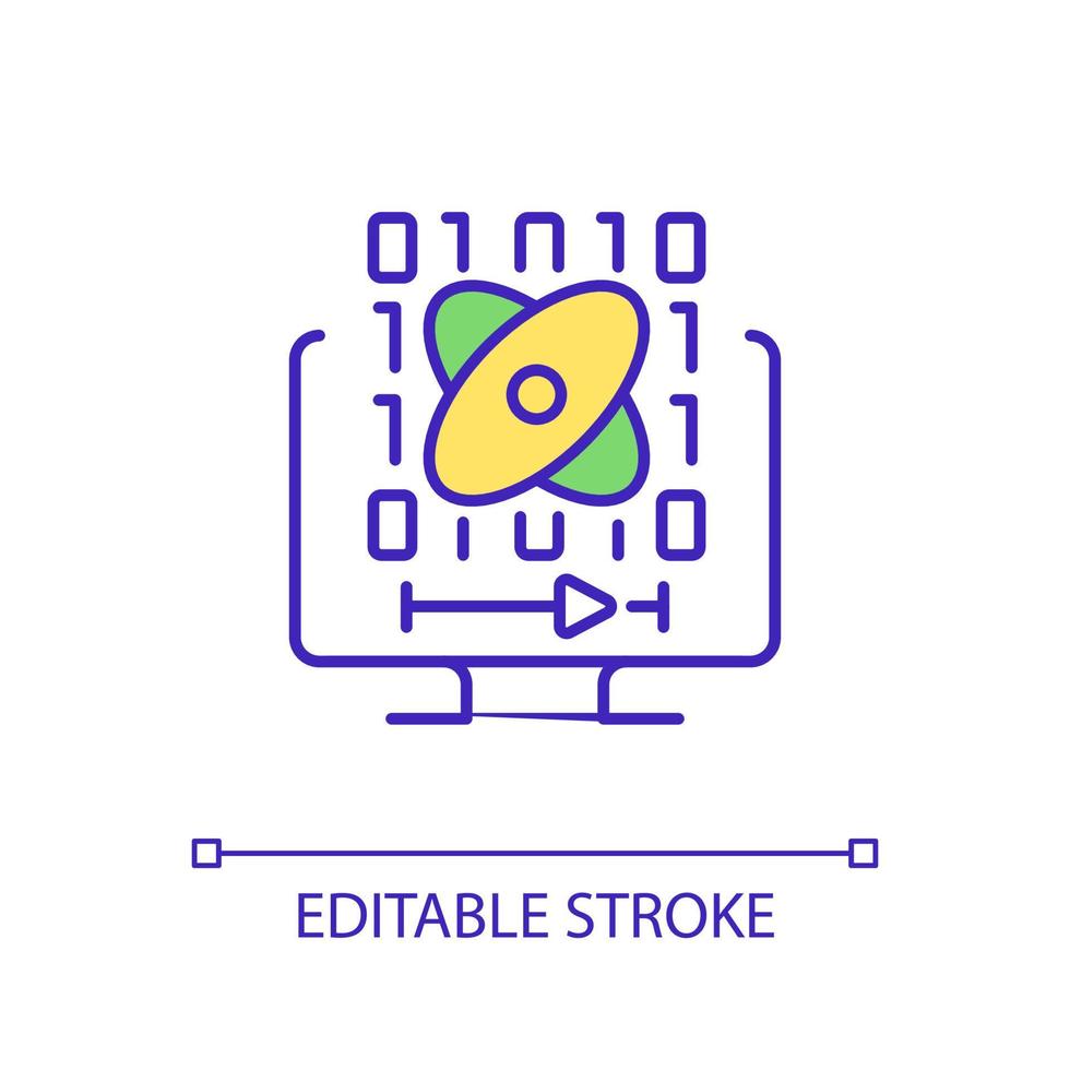 Data science courses RGB color icon. Programming and software engineering. Developer career. Isolated vector illustration. Simple filled line drawing. Editable stroke
