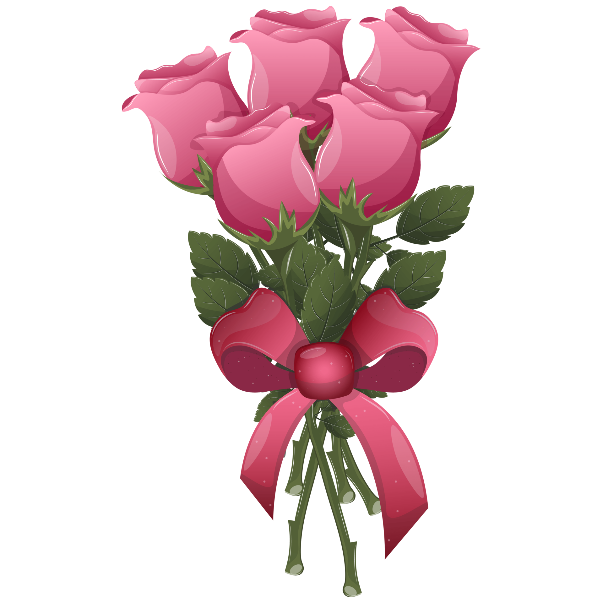Free Valentine's day bouquet of roses illustration. Pink roses cartoon.  Wedding flowers decoration. Floral rose bloom for decoration illustration  17051562 PNG with Transparent Background
