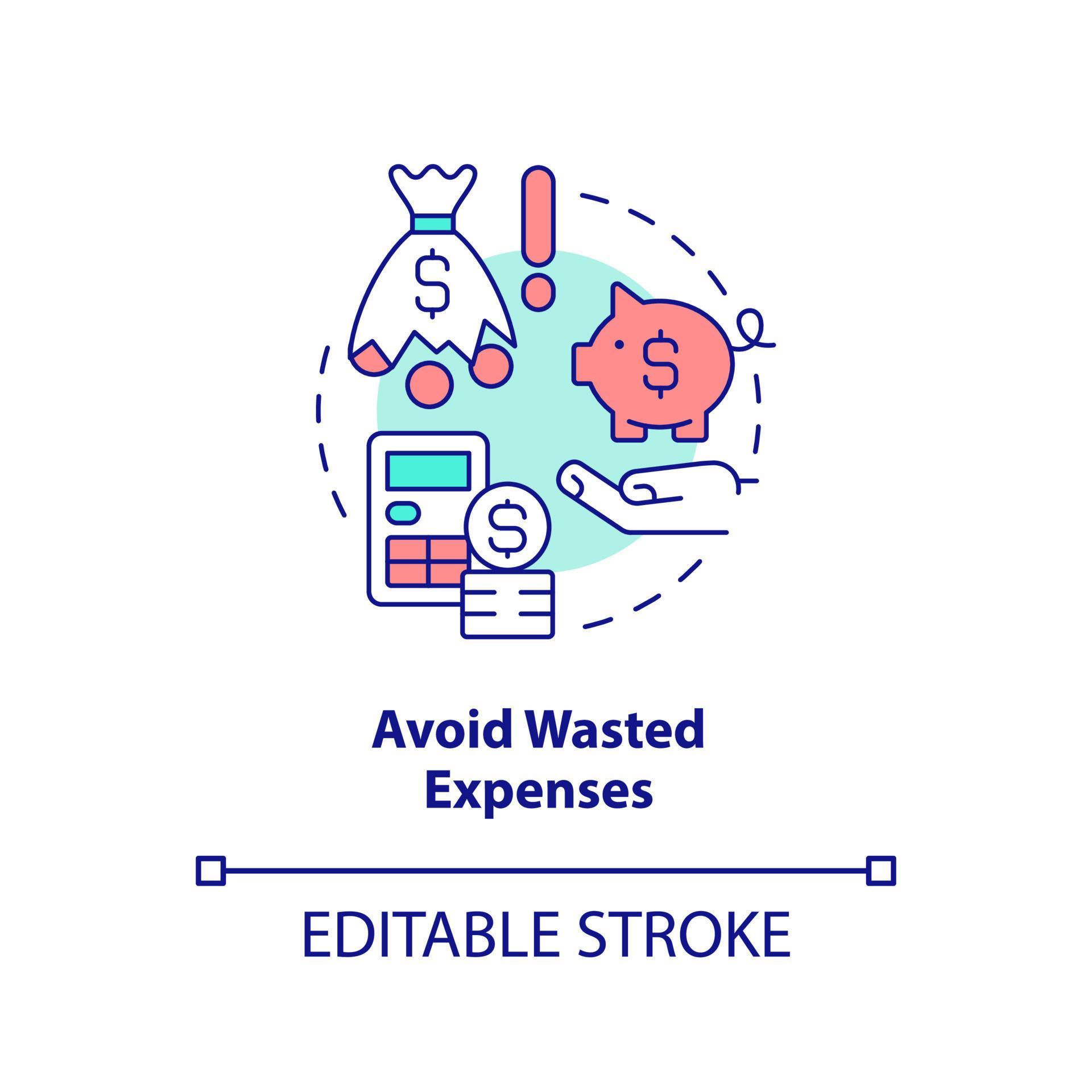 Avoid wasted expenses concept icon. Startup consulting sphere abstract