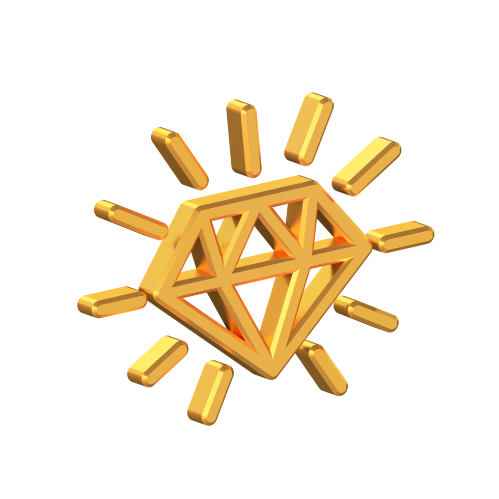 Our Values 3D Icon Isolated with Transparent Background, Gold Texture, 3D Rendering png