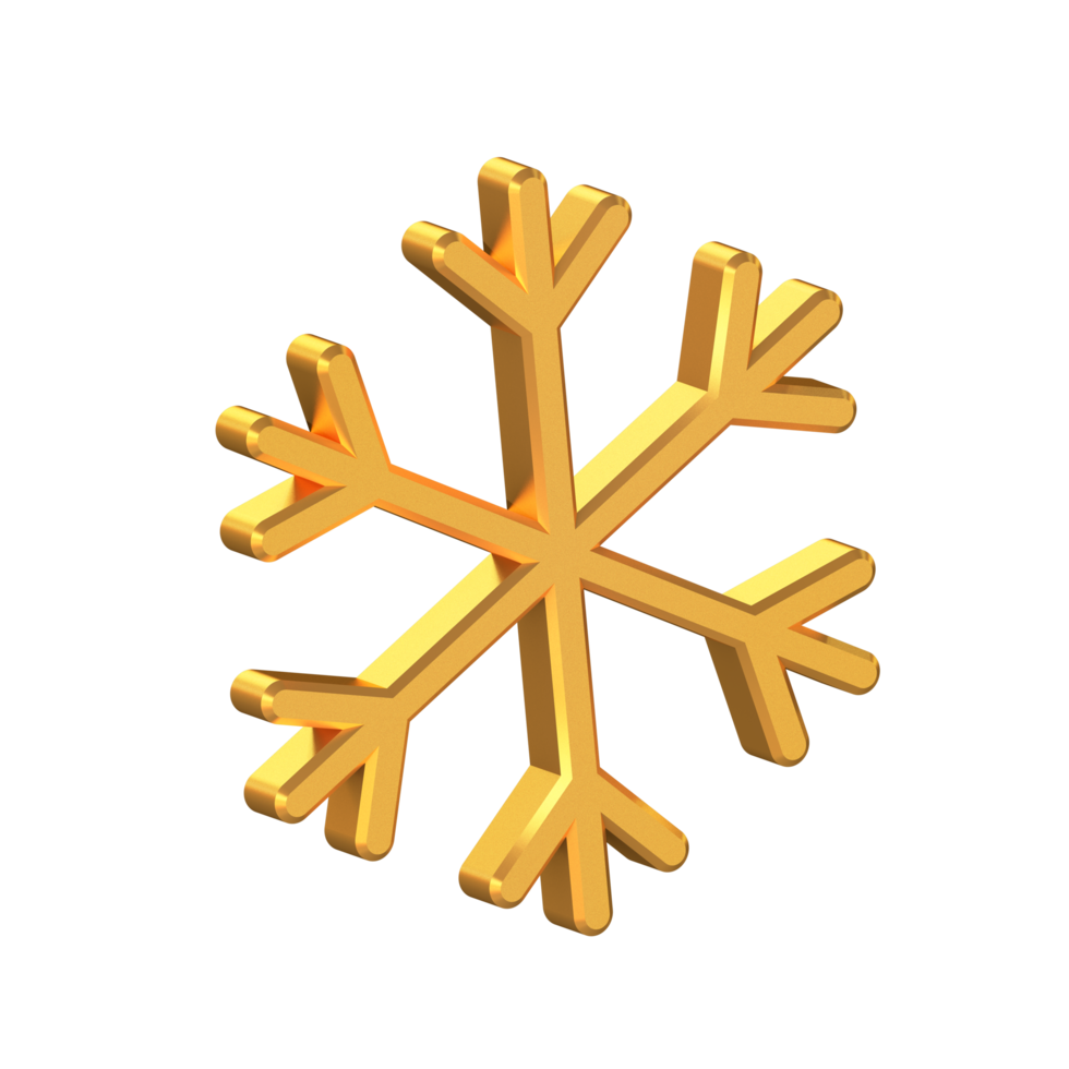 Cold 3D Icon Isolated with Transparent Background, Gold Texture, 3D Rendering png