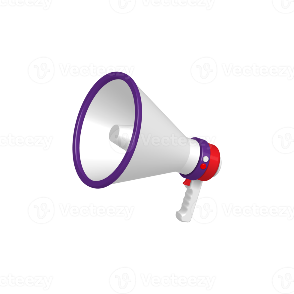 3D megaphone icon with transparent background suitable for illustration decoration element png