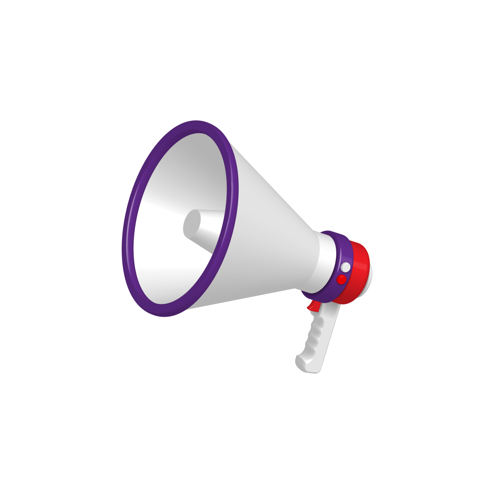 3D megaphone icon with transparent background suitable for illustration