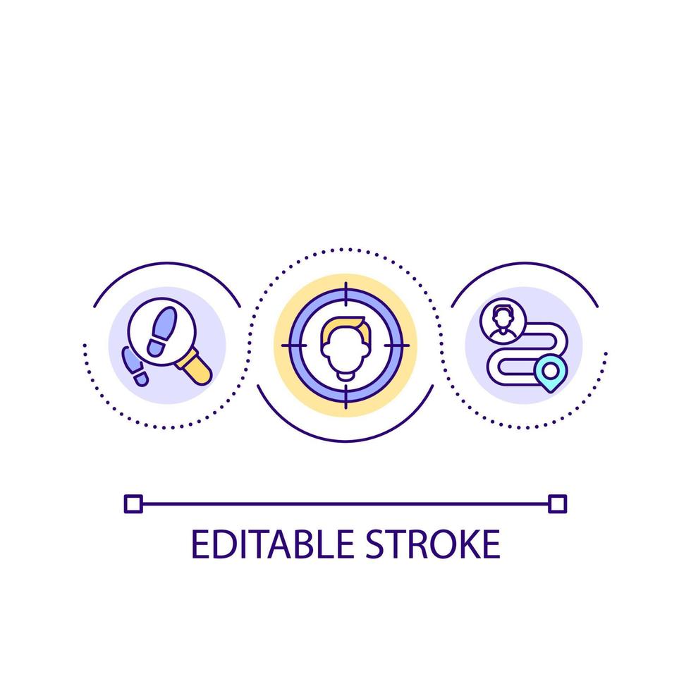 Pay attention to customer experience loop concept icon. Digital first business strategy abstract idea thin line illustration. Isolated outline drawing. Editable stroke vector