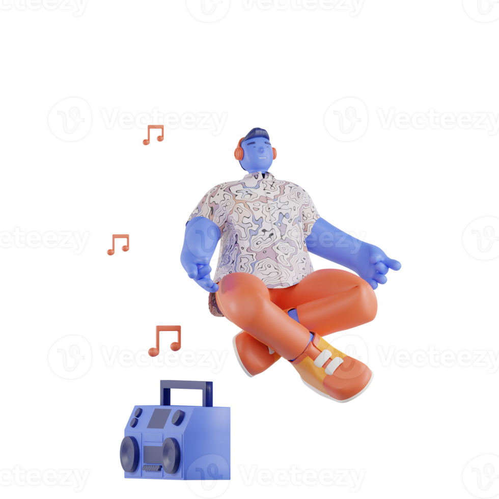 Man enjoying music png