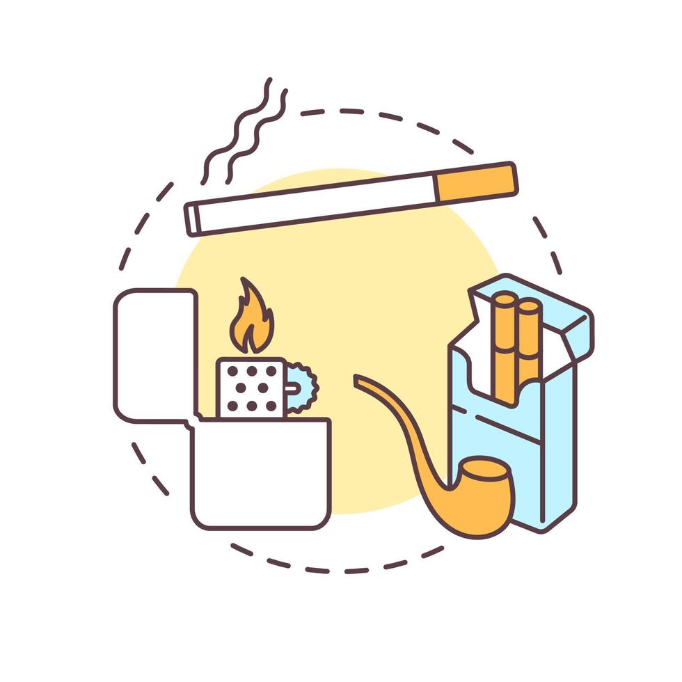 Smoker items concept icon for light theme vector