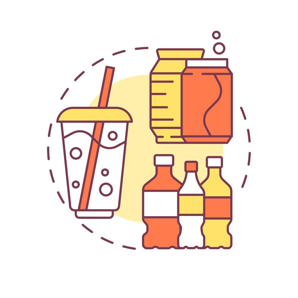 Types of packages for drink products concept icon for light theme vector