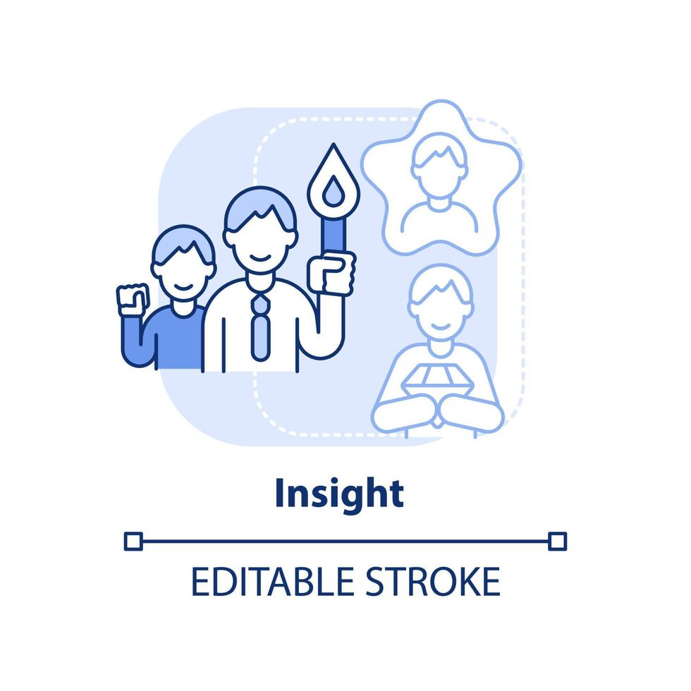 Insight light blue concept icon. Attribute of inclusive leadership abstract idea thin line illustration. Perspectives. Isolated outline drawing. Editable stroke vector