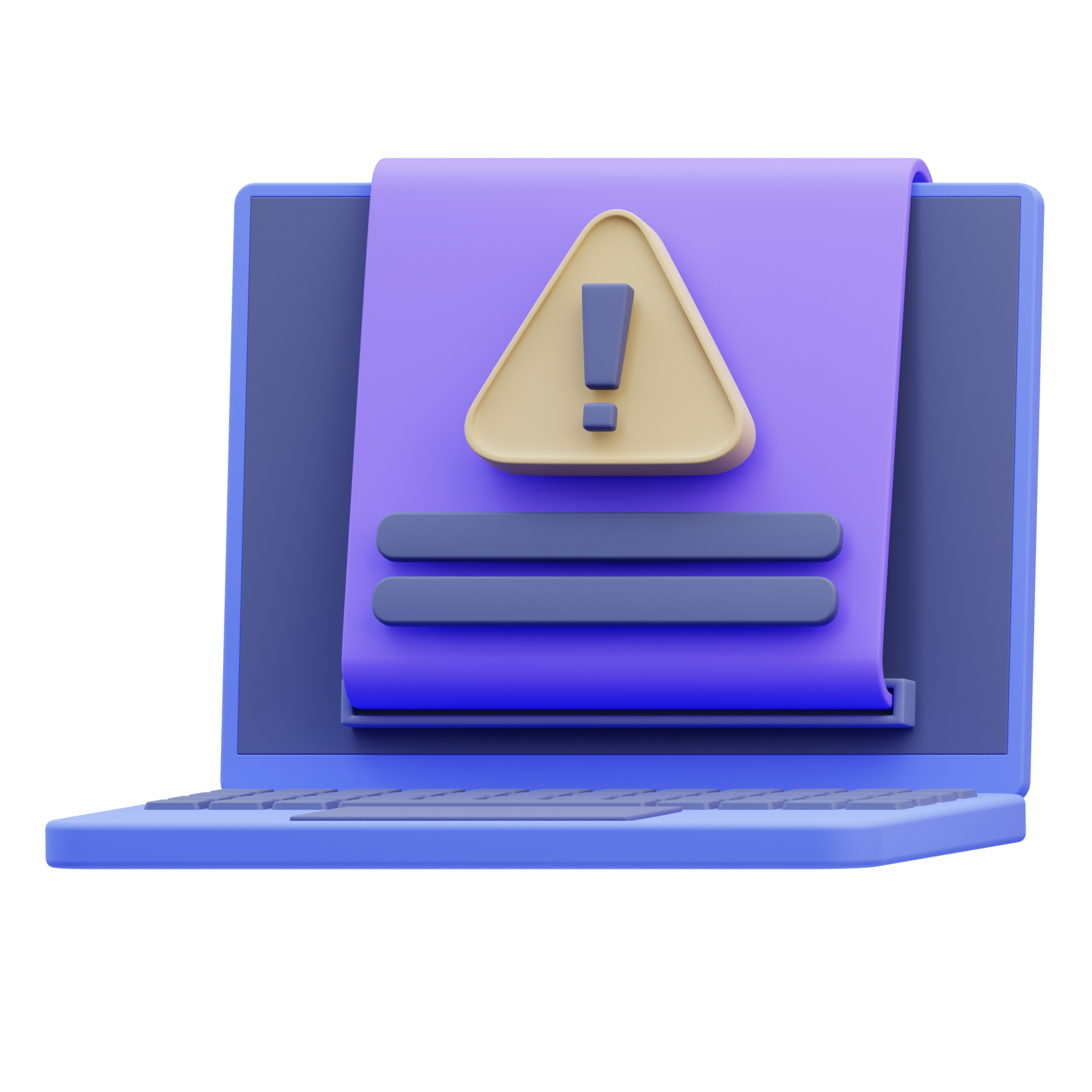 3d Illustration Security warning message 17051805 PNG