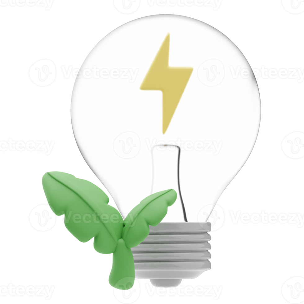 Ilustración 3d ahorro de energía renovable png