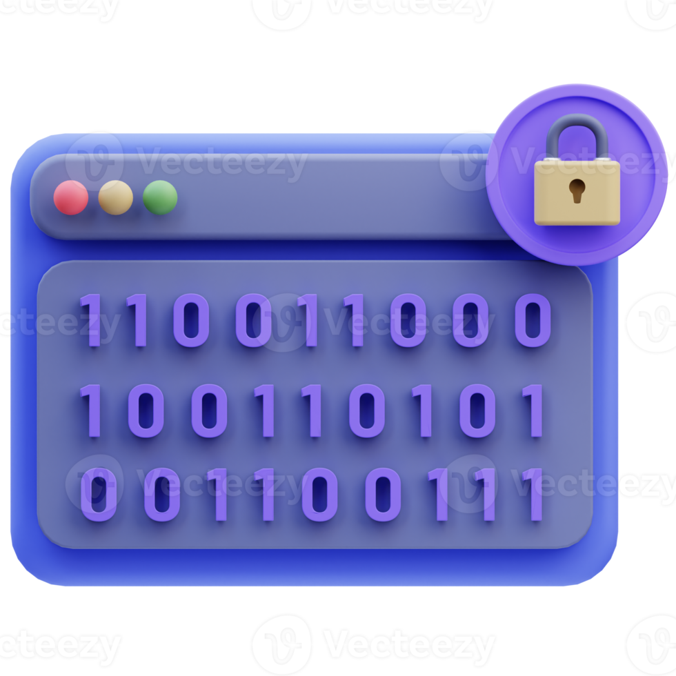 3d Illustration Internet Security binary code png